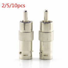 2/5/10Pcs Bnc Female Connector Plug To Rca Male Connector Splitter Adapter  Coupler For Cctv Rg59 Cable camera W17 2024 - buy cheap