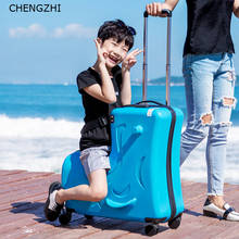 CHENGZHI 20 inch Cute Cartoon Children Rolling Luggage Spinner Can Ride sit Trolley Suitcase Wheels For Kids 2024 - buy cheap