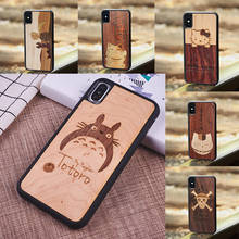 Деревянный чехол для телефона для iphone Max, My neighter Totoro, кошка, HelloKitty, полноразмерный мягкий чехол для iphone7 8 plus 6 6s xr x 2024 - купить недорого