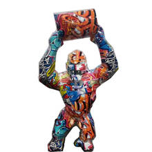 Estatua de gran mono KING KONG, escultura de gorila de GRAFFITI, geométrica FRP, regalo de cumpleaños moderno para decoración del hogar de boda, 40CM, R4022 2024 - compra barato