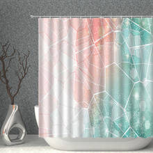 Luz rosa verde cortinas de chuveiro à prova dmulticolágua tecido multicolorido conjunto cortina do banheiro gradiente geometria barra banho banheira tela 2024 - compre barato