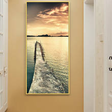 Настенная картина с изображением пейзажа заката, настенные плакаты на холсте, мост, море, океан, современный декор для гостиной, спальни 2024 - купить недорого