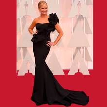 Elegant Black Long Evening Dress One Shoulder Mermaid Celebrity Dresses Oscar Red Carpet Dresses 2024 - buy cheap