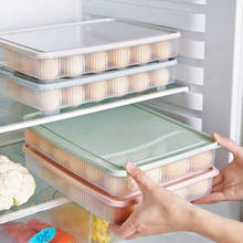 Caja de plástico para huevos de cocina, organizador de almacenamiento apilable, contenedor verde, 24 rejillas 2024 - compra barato