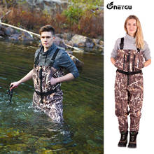 NEYGU fishing waders which is waterproof&breathable with copper zipper for adults, wear-resistant chest waders attached socks 2024 - buy cheap