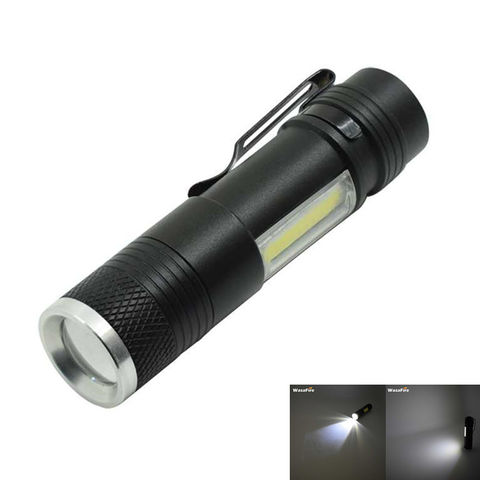 Портативный мини XPE Q5 & COB светодиодный светильник-вспышка, рабочий светильник Мощный карманный фонарик, регулируемый фонарь с фокусом, лампа с батареей 14500 или AA 2022 - купить недорого