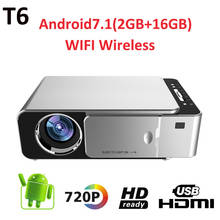Портативный светодиодный проектор T6 3500 люмен 1280*800 разрешение 720P видео домашний кинотеатр проектор Поддержка USB VGA HDMI проектор 2024 - купить недорого