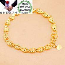 OMHXFC Wholesale European Fashion Woman Girl Party Birthday Wedding Gift Elegant Heart Link 24KT Gold Bracelets BE239 2024 - buy cheap