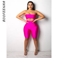 Boofeenaa-macacão feminino sexy, cor rosa neon, sem alças, tipo bandage, para festa de clube i14 2024 - compre barato