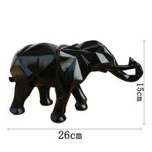 BUF Modern Abstract  Elephant Statue Resin Ornaments Home Decoration accessories Gift Geometric Resin Elephant Sculpture 2024 - buy cheap