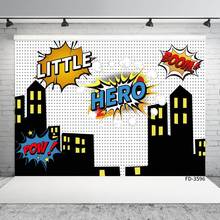 Black Dots City Superhero Backdrop Comics Party Banners Photo Backgrounds Kids Baby Children Photography Backdrops Studio Shoots 2024 - buy cheap