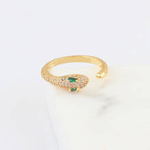 New Arrival Copper Green Cubic Zircon Eye Snake Ring Adjustable Animal Luxury Punk Style Rings For Women Party Wedding Jewelry 2024 - buy cheap