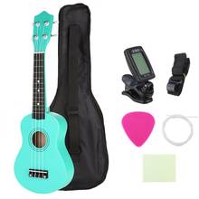 21 Polegada Verde 4 Basswood Soprano Ukulele Cordas Da Guitarra Instrumentos Musicais Soprano Ukulele Guitarra Havaiana com Gig Bag Sintonizador 2024 - compre barato