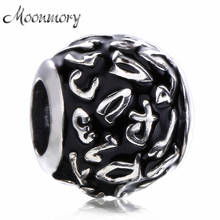 Moonmory-abalorio de plata esterlina 100% 925 auténtica para mujer, accesorio de cuentas redondas de esmalte negro, pulsera y brazaletes de marca, joyería europea 2024 - compra barato