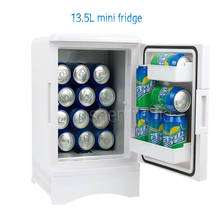 Mini geladeira com freezer, refrigerador doméstico portátil de 13.5 lúmens com mudança de temperatura, 12 v/220v 2024 - compre barato