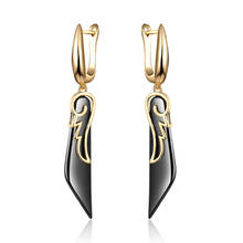 New Fashion Wing Shape Black White Ceramic Drop Earrings Gold Silver Color Dangle Earrings for Women Jewelry Accessories Gifts 2024 - buy cheap