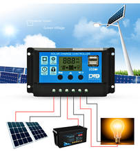 Controlador de cargador de Panel Solar, regulador de batería de 12V/24V 20A, pantalla LCD Dual USB para Sistema Solar PV fuera de la red, gran oferta 2024 - compra barato