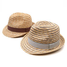 202103-gaoda-bianzi  new summer Handmade raffia grass  striped sun  cap  men women panama jazz  hat 2024 - buy cheap