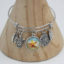 Pulsera de acero inoxidable para mujer, brazalete de playa, Océano, estrella de mar, chanclas, regalos, joyería 2024 - compra barato