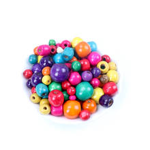 New Mixed Colors Natural Wooden Material beads Round Ball Shape Spacer Beads For Jewelry Making DIY 6 8 10 12 14 16 18 20mm 2024 - buy cheap