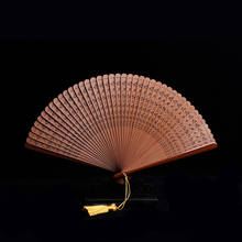 Mini Lady Dance Fan Ventilateur Classical Portable Party Carved Bamboo Fan Chinese Summer Small Hanfu Fans Abanicos Para Boda 2024 - buy cheap