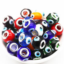 10Pcs Evil Eye Large Hole European Lampwork Glass Spacer Beads Fit Pandora Bracelet DIY Snake Chain Necklace For Jewelry Making 2024 - buy cheap