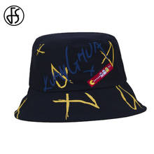 FS 2021 Personality Street Graffiti Hip Hop Caps For Women Men Summer Travel Sun Hat Black White Beach Bucket Hats Bob Homme 2024 - buy cheap