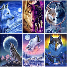 DIY Wolf 5D Diamond Painting Full Square Drill Resin Animal Diamond Embroidery Cross Stitch Mosaic Home Decor Wall Art Gift 2024 - buy cheap