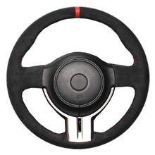 Black Suede DIY Hand-stitched Car Steering Wheel Cover for Toyota 86 Subaru BRZ 2024 - buy cheap