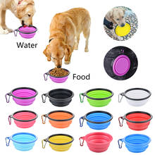 New Silicone Dog Bowl Silicone Folding Travel Bowl For Dog Pet Cat Food Water Feeding Dog Bowls Food Container Feeder Dish 2024 - buy cheap