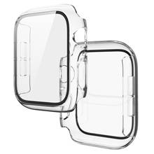 Para reloj Apple Watch banda 38mm 40mm 42mm 44mm iWatch Serie 6 5 4 3 2 1 Protector de pantalla de cristal funda transparente caso shell Accesorios 2024 - compra barato