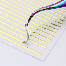 1 Sheet Golden Silver Colors 3D Nail Sticker Curve Stripe Lines Nails Stickers Adhesive Striping Tape Manicure Nail Decoration 2024 - buy cheap