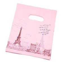100pcs/lot 20*25cm Luxury European Style Plastic Packaging Bags With Eiffel Tower Fashion Shopping Gift Bag 2024 - buy cheap