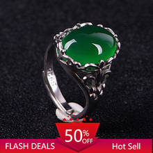 Женское кольцо из натурального зеленого халцедона, кольцо для создания атмосферы, Открытое кольцо, подарок на день рождения, ювелирные изделия для девочек, кольца 2024 - купить недорого