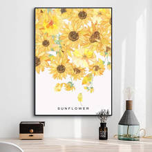 Sunflower Hand Painted Nordic Wall Art Posters and Prints Flower Canvas Painting Wall Pictures for Living Room Home Decoration 2024 - купить недорого