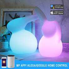 Smart Home Rabbit Night Light Wifi Cellphone App Remote Control Multicolor LED Table Lamp Works with Alexa Google Home Kids Gift 2024 - buy cheap