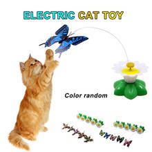 Новинка, забавные игрушки для кошек, котенок, игрушка для игр, электрическая вращающаяся бабочка/птица, стальная проволока, кошка, Прорезыватель для домашних животных, игрушки для котят 3 2024 - купить недорого