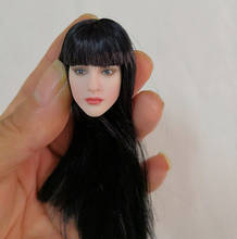 1/6 Scale Girl Pale Head Sculpt Carving Black Hair Model Beauty Female Head Sculpt Carving for 12'' Action Figure Body 2024 - buy cheap