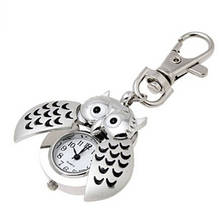 New Mini Metal Key Ring owl double open Quartz Watch Clock- Silver 2019 Clock reloj mujer zegarek damski Q 2024 - buy cheap