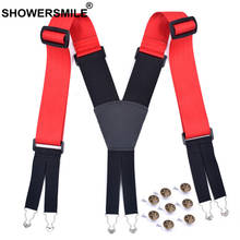SHOWERSMILE Wide Suspenders 5cm Mens Braces for Trousers High Quality Plus Size 6 Buckles X Back Casual Elastic Male Pants Strap 2024 - buy cheap