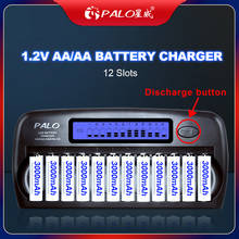 PALO 12 slot AA battery charger quick charge discharge AAA smart LCD charger for 1.2V 2A 3A aa aaa rechargeable battery charger 2024 - buy cheap