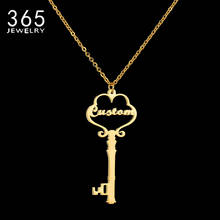 Customized Key Name Necklace Personalized  Stainless Steel Letter Gold Nameplate Choker For Women Girl Birthday Gift 2024 - buy cheap