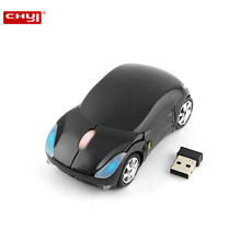 CHYI-Miniratón inalámbrico en forma de coche, Mouse óptico USB de 2,4G, 3D, 1600 DPI, para juegos, PC, escritorio, portátil 2024 - compra barato