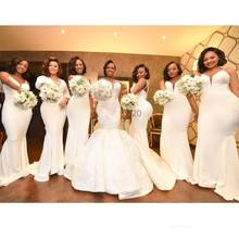 Недорогие простые африканские платья подружки невесты Русалочки на тонких бретельках, свадебное платье для гостей, большие размеры, платья подружки невесты 2024 - купить недорого