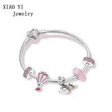 XIAOYI jewelry 100% 925 11 new pink cute romantic hot air balloon statement bracelet gift for women beautiful lovely 2024 - buy cheap