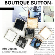 3 peças botões dourados quadrados, para roupas fashion para mulheres, botões decorativos, padrão de acessórios de costura de metal 2024 - compre barato