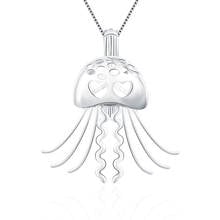 CLUCI Silver 925 Pearl Cage Pendant Cute Jellyfish  Pendant for Women Jewelry 925 Sterling Silver Pendant Pearl Locket SC151SB 2024 - buy cheap