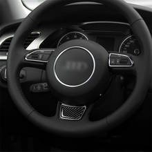 Carbon Fiber Decoration Steering Wheel Frame Cover Trim Sticker SLine Quattro for Audi A3 S3 2014-2019 Car Decal Accessories 2024 - buy cheap