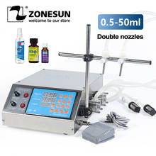 Zonesun bomba peristáltica semi automática de 2 cabeças, 0.5-50ml, máquina de enchimento de líquido, perfume, suco, garrafa de óleo essencial, enchimento de água 2024 - compre barato