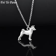 Vintage Silver Color Boho Basenji Dog Charm Pendant Necklace Women Men Stainless Steel Long Chain Couple Necklace Jewelry Choker 2024 - buy cheap